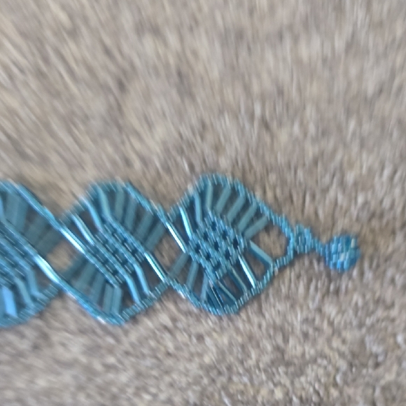 Handmade Teal Beaded Bracelet for Women - Picture 4 of 4